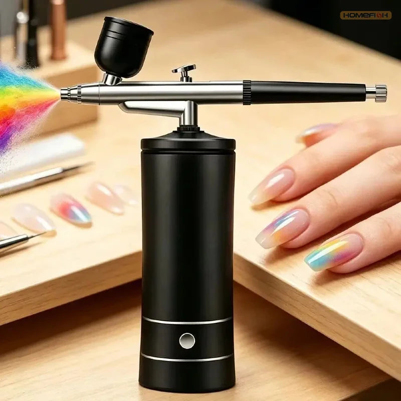 Airbrush Compressor Kit, Portable Airbrush Paint Spray Mini Spray Gun Wireless Air Brush Painting Airbrush Kit with Compressor