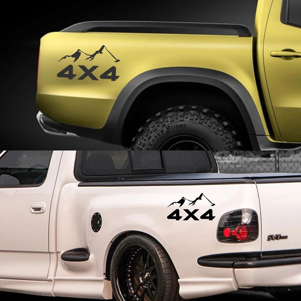 4x4 Mountain Pickup Truck Vinyl Decal for Bed and Body Sides - view 4