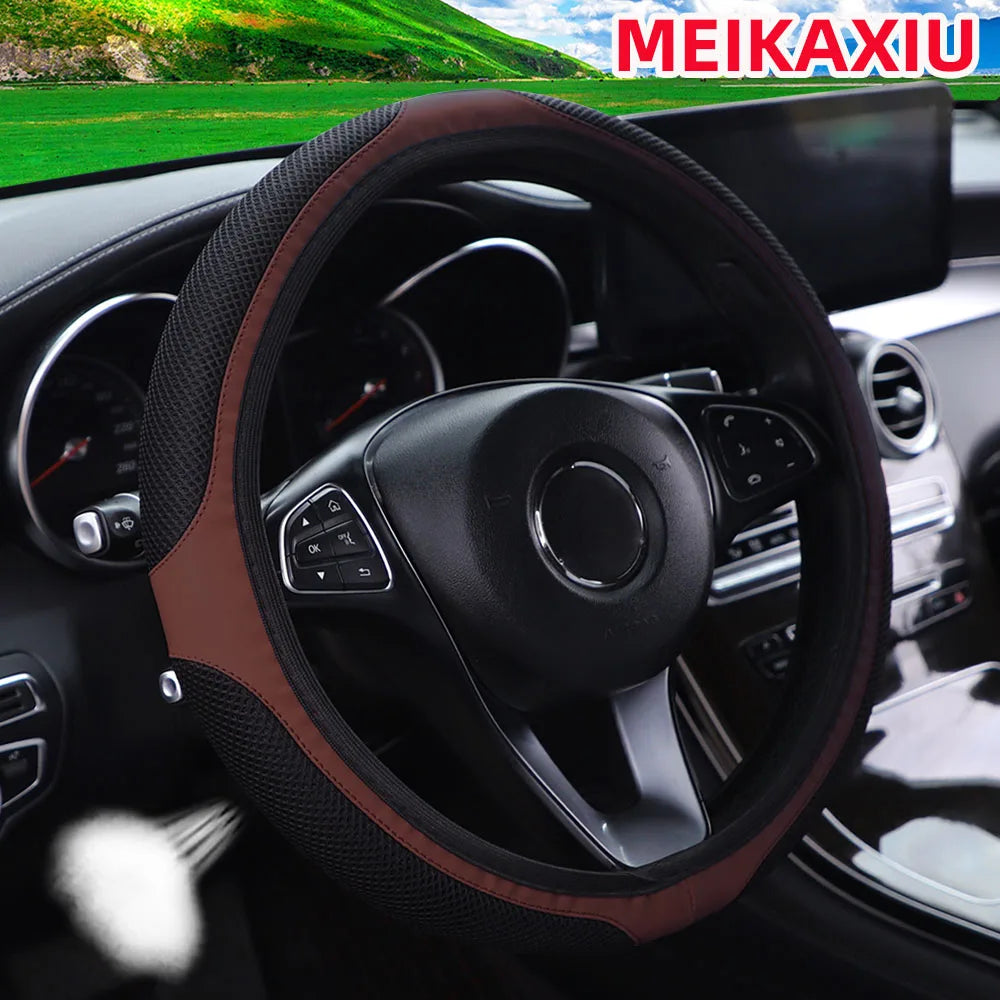 Breathable Mesh Stretch Steering Wheel Cover, 14.5-15 Inch