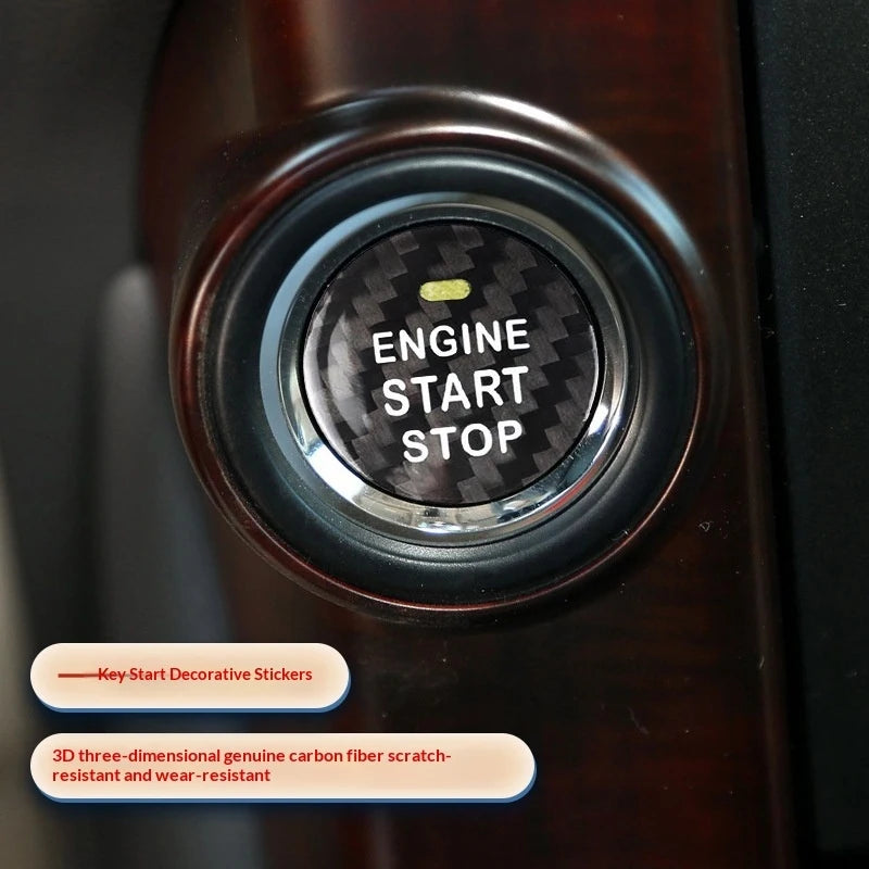 Carbon Fibre Start Stop Button Sticker for Toyota RAV4 and Corolla - view 3