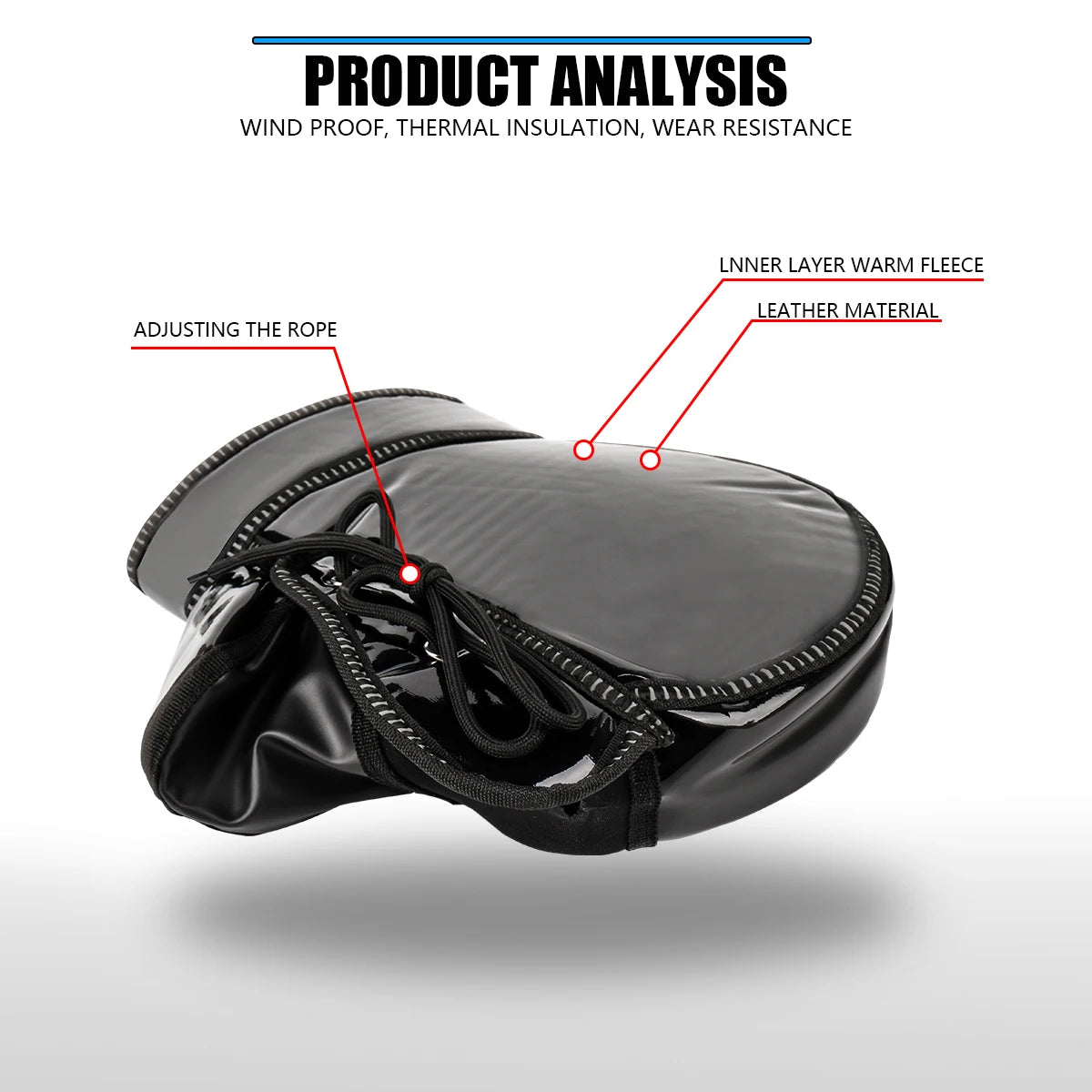 Motorcycle Handlebar Gloves Muffs Scooter Winter Warm Handle Gloves Waterproof Windproof Motorbike Handle Bar Hand Cover Muffs