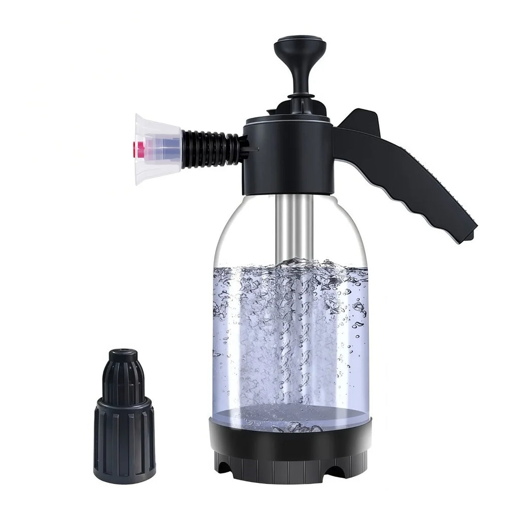 2L hand pump foam sprayer, pneumatic car wash bottle with dual nozzle