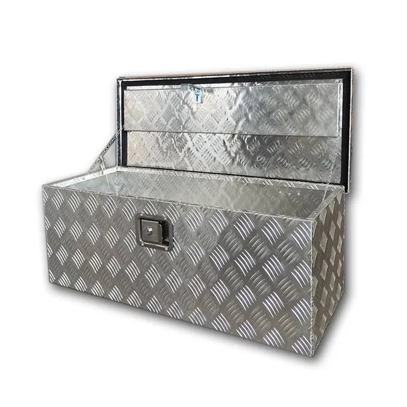 Heavy Duty Aluminum Truck Bed Tool Box Plate Tool Box with Side Handle and Lock Keys Storage Tool Box for PickupTruck Bed