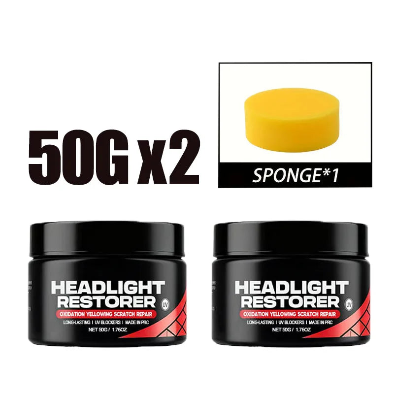 Car Headlight Restoration Kit, Removes Yellowing, Scratches & Haze
