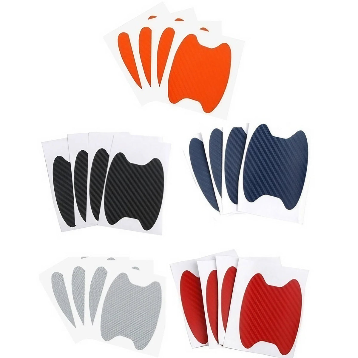 Carbon Fiber Look Door Handle Scratch Guard Film, 4-Pack