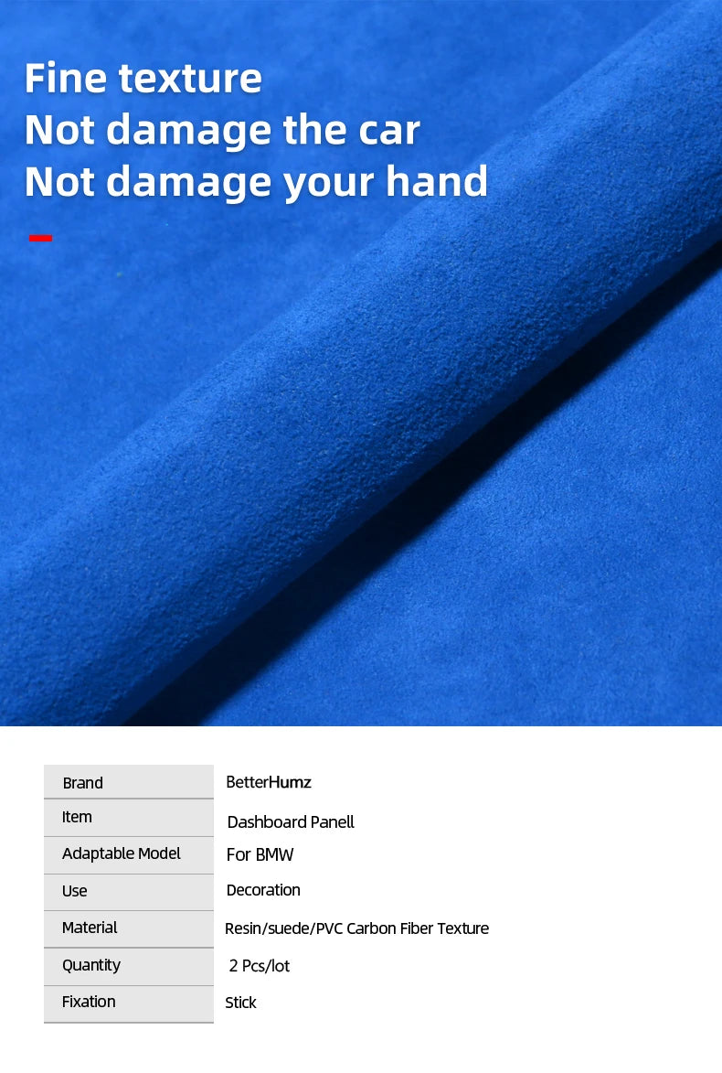 Suede Dashboard Panel Cover Trim for BMW 3 Series F30 and 4 Series