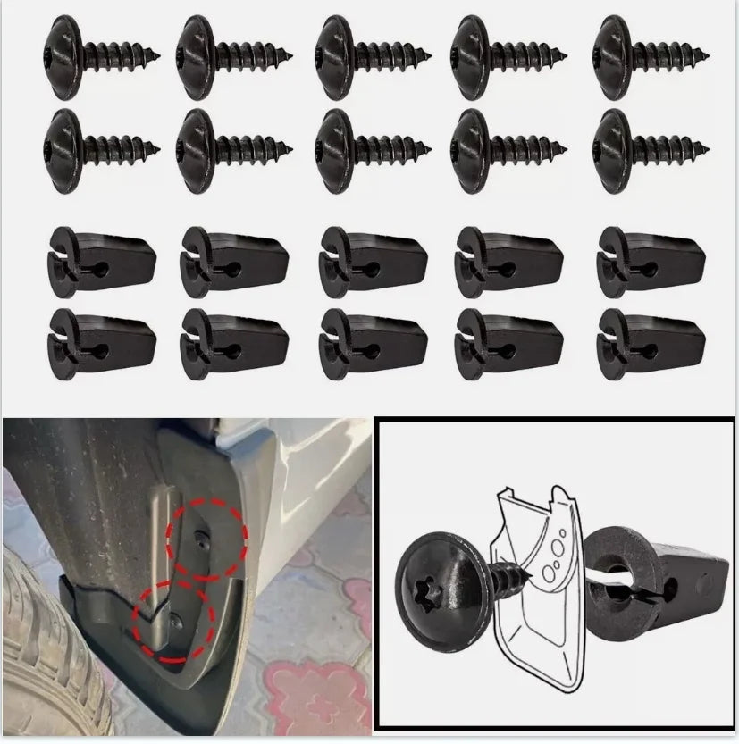 10/20Pairs Car Self Tapping Screws Engine Clamps Torx Screw Bolt Bumper Arch Mud Flaps Splash Guards Undertray Trim Fixing