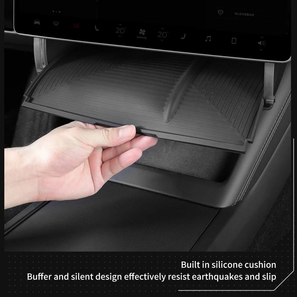 Under Screen Hidden Storage Tray for Tesla Model 3 and Model Y