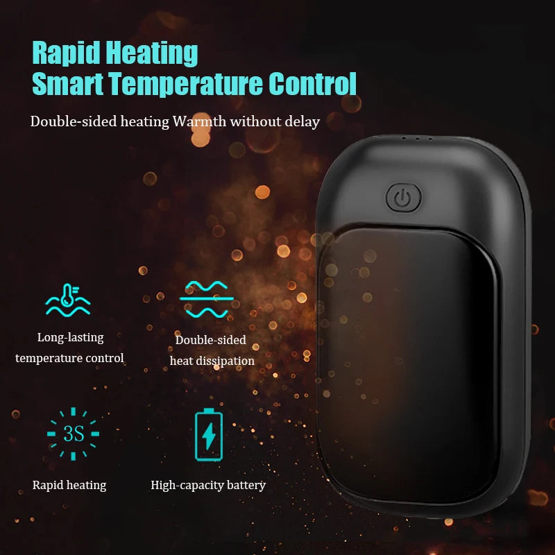 Magnetic Rechargeable Hand warmer 2-Piece Set, Fast Heating, 3-Speed Adjustment, Portable Hand warmer