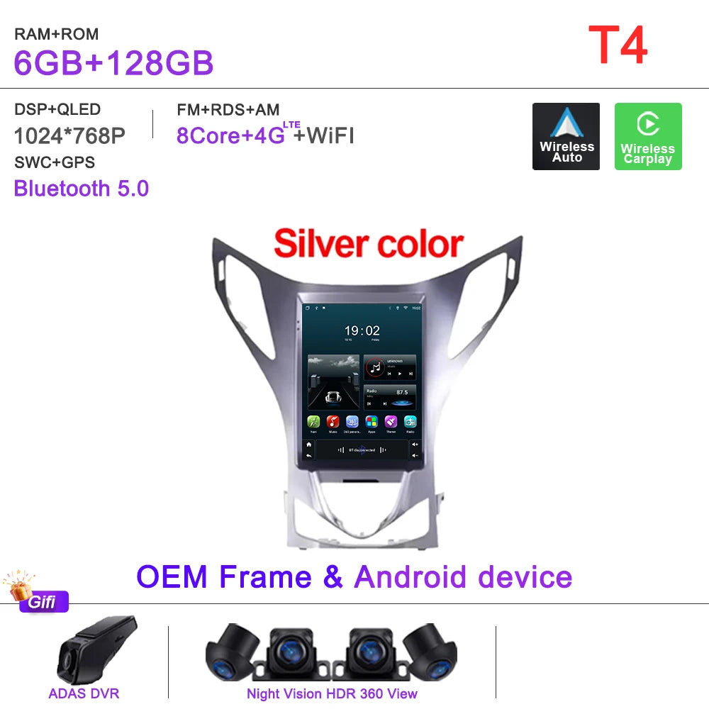 9.7" Android Car Multimedia Player GPS for Hyundai Azera - image 7