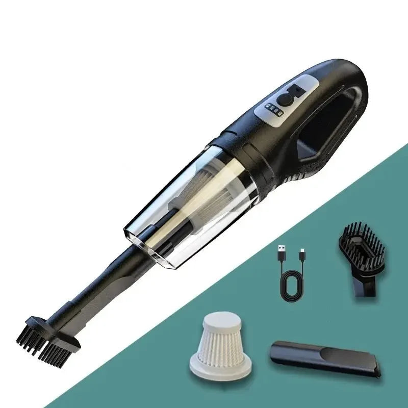 Cordless Car Vacuum USB Recharge Handheld Vacuum Portable Powerful Suction Cleaner for Car Household Office Pet Hair Cleaning
