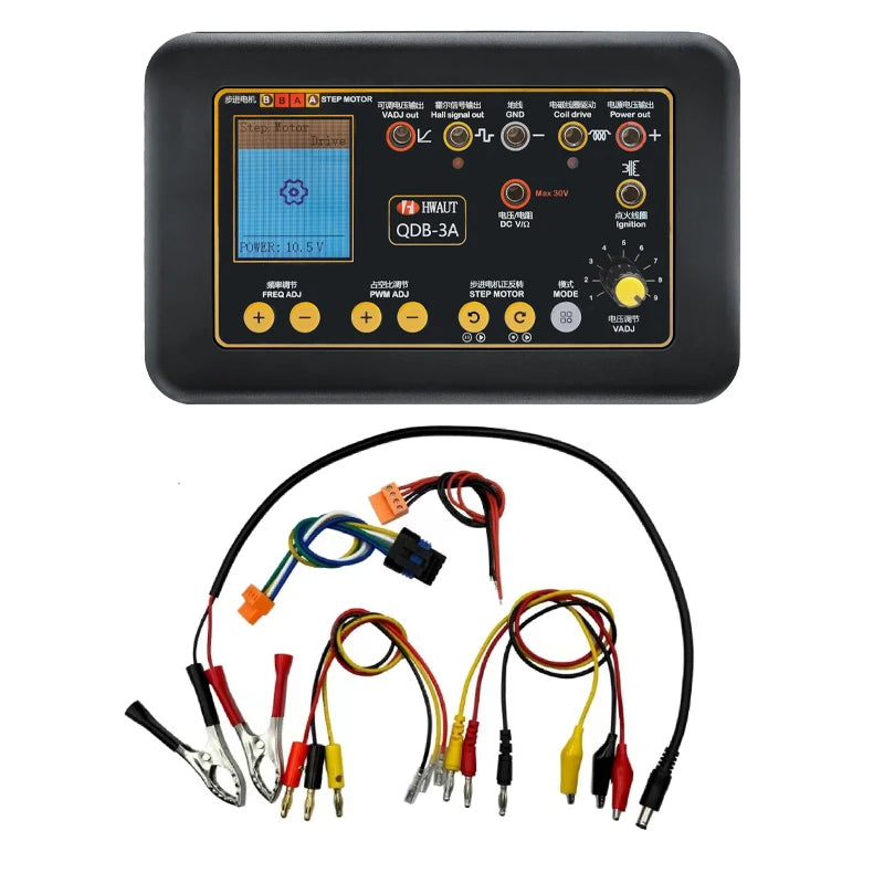 QDB-3A 2A Car Ignition Coil Tester Tool Injector Solenoid Valve Idling Stepper Motor Instrument Fault Detector Drive Simulator