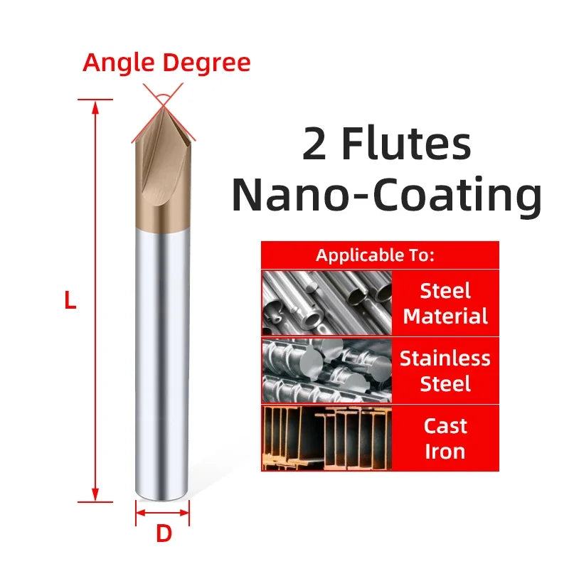 Carbide Chamfer Milling Cutter 60 90 120 Degree V-Shaped Router Bit - image 28