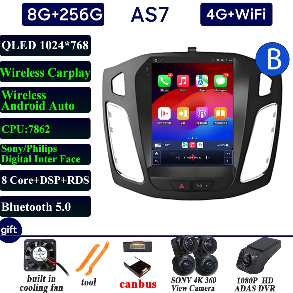 9.7" Android 12 Car Stereo for Ford Focus/Escape with CarPlay GPS - image 11