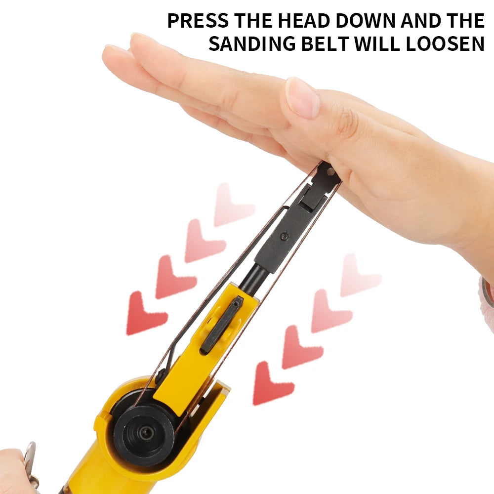 3/8" Belt Grinder Air Belt Sander Air Angle Grinding Machine with 12 Sanding Belts for Air Compressor Sanding Pneumatic Tool Set