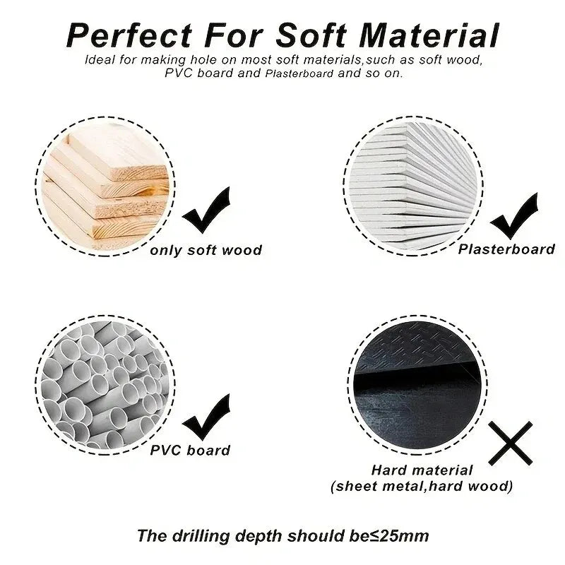 11-Piece Carbon Steel Hole Saw Kit – Wood, PVC & Plastic