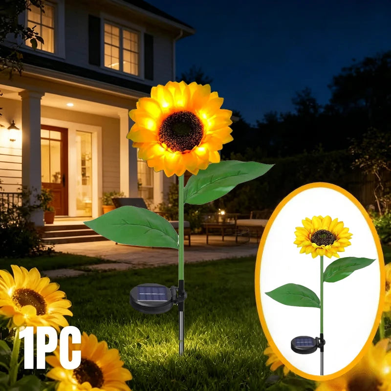 Solar Sunflower Garden Lights – Waterproof Lawn Decor