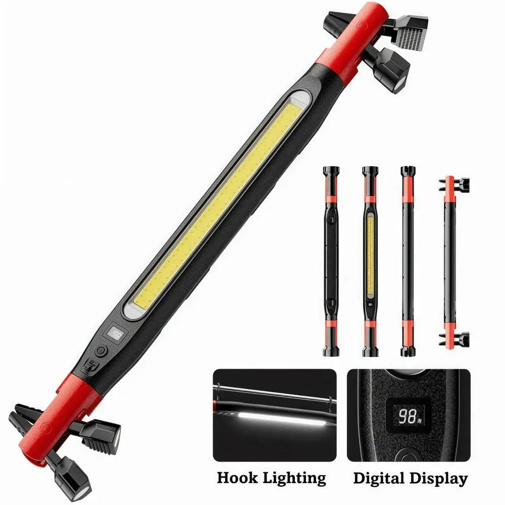 Magnetic LED Work Light Rechargeable IP65 Waterproof Maintenance Work Lights Digital Display Portable Flashlight For Car Repair