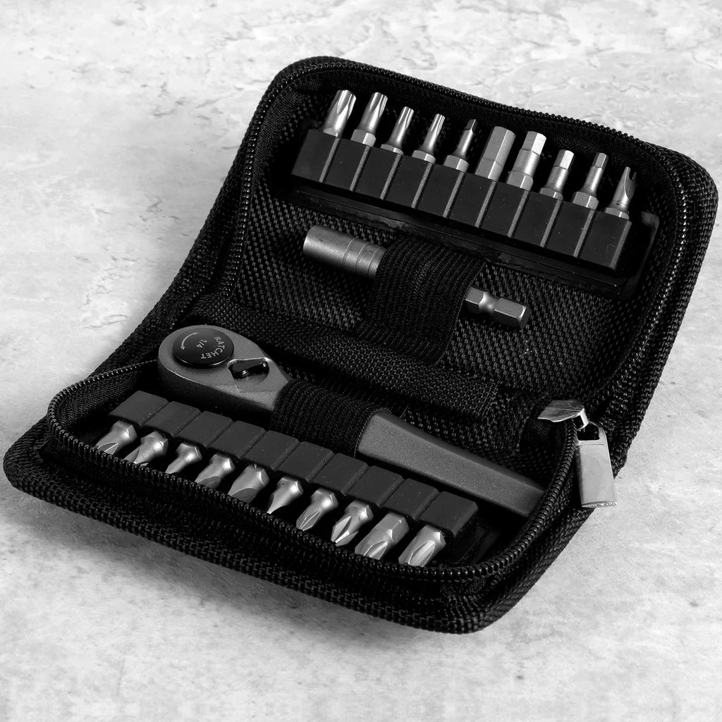 Mini Ratchet Wrench Set Multifunctional Right Angle Screwdriver Kit with 20 Bits Small Ratcheting Screwdriver Combination Set