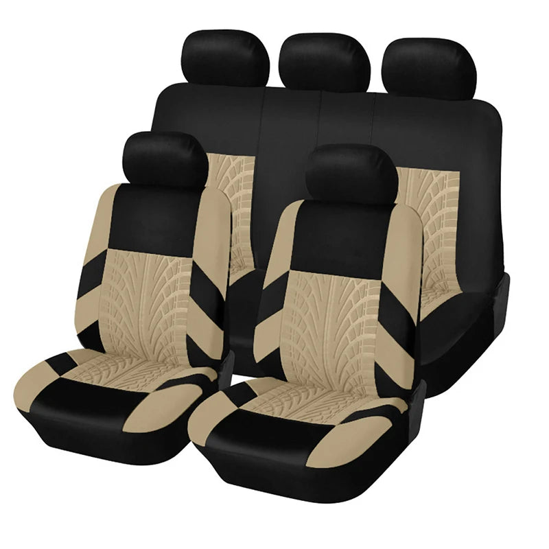 Universal Polyester Car Seat Covers, 4-Piece Front or 9-Piece Full Set