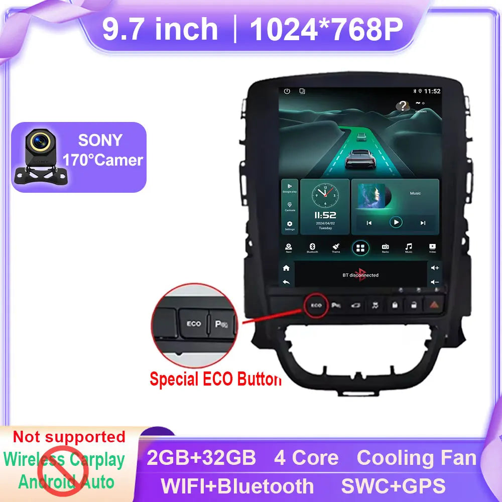 Opel Astra J 9.7-Inch Car Multimedia System with Android Auto & GPS - image 7