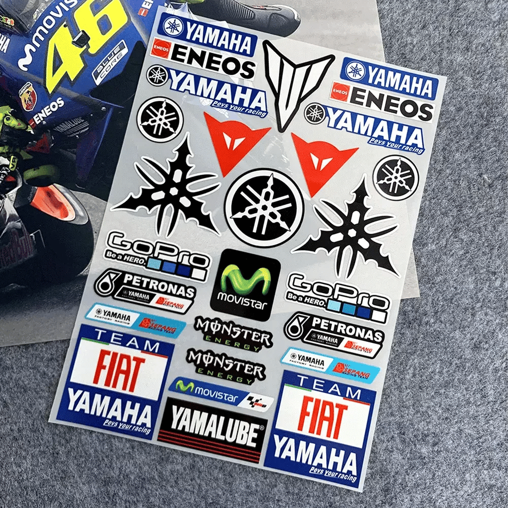 Reflective Racing-Style Motorcycle Sticker for Fuel Tank and Helmet