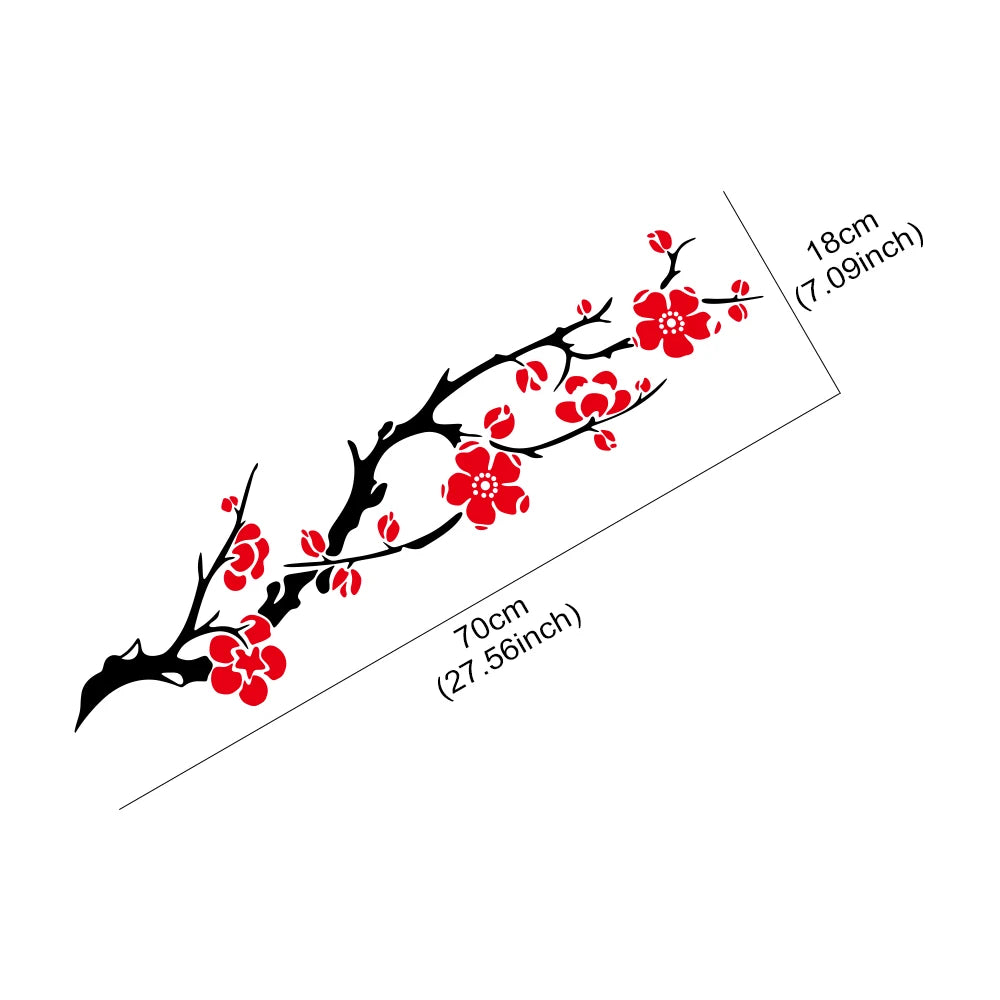Plum Blossom Flower Vinyl Decal for Car Hood and Door Side