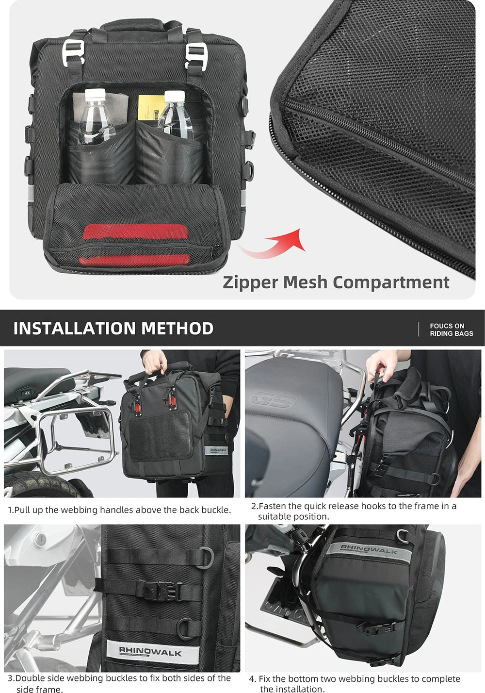 Rhinowalk 25-32L Quick-Release Expandable Tail Bag - image 25