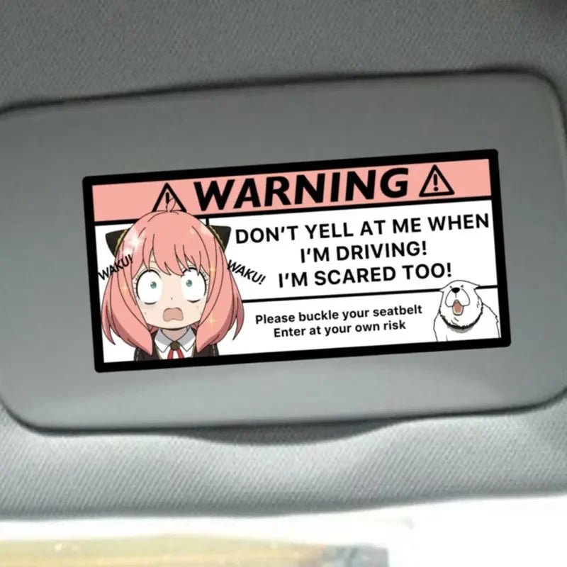 Pink Cartoon Warning Decal Sticker
