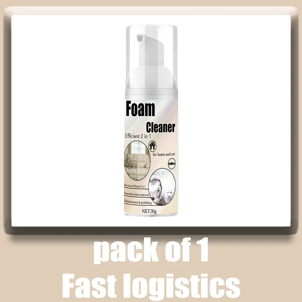 2-in-1 car interior foam cleaner spray for dashboard, trim and upholstery