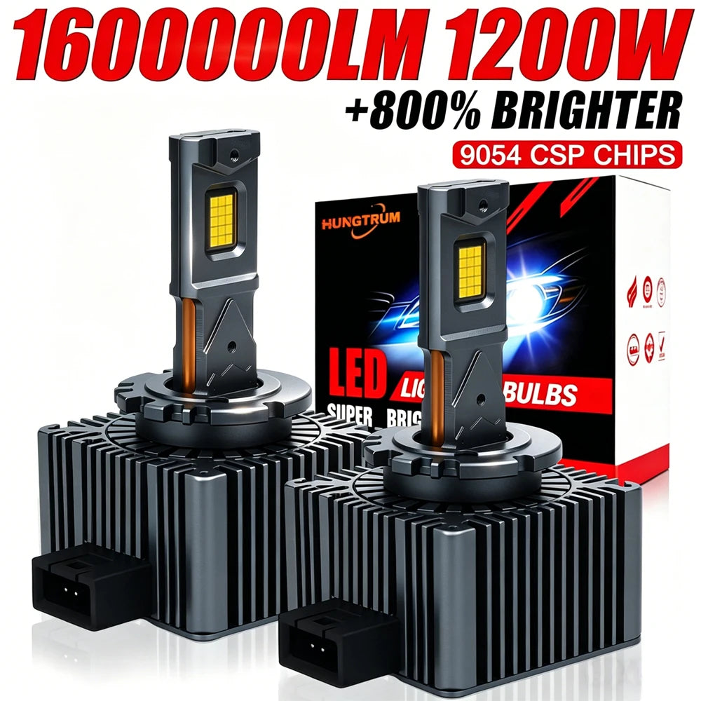 D3S D1S LED Headlights 1200W 160,000Lm Canbus