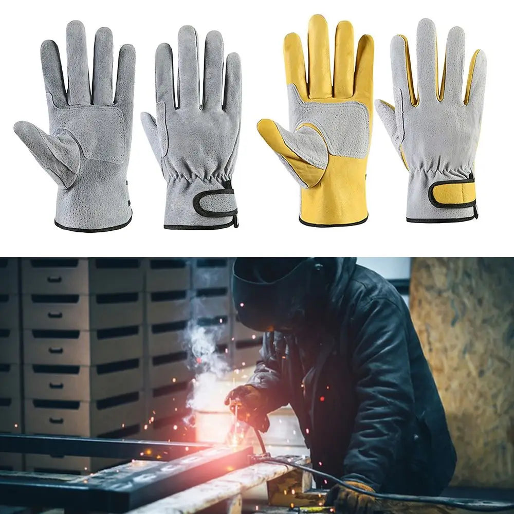 Work Gloves Pigskin Leather Welding Gloves Heat Resistant Security Protection Safety Work Gloves for Welder Cutting Gardening
