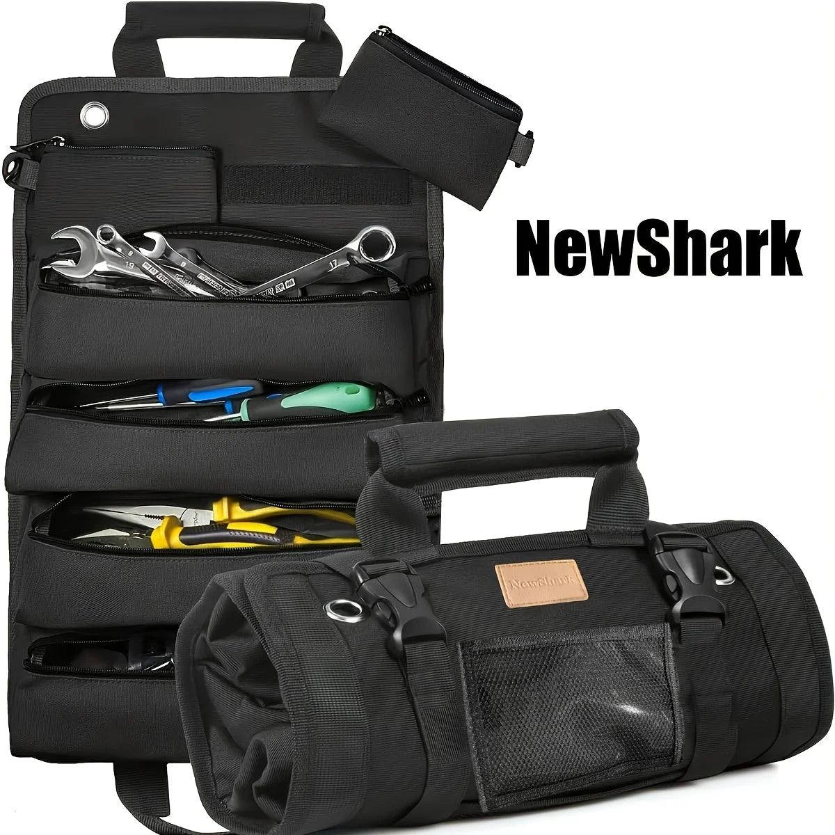 Tool Bag Organizer - Small Tool Bag With Detachable Pouches , Heavy Duty Roll Up Tool Bag Organizer With 6 Tool Pouches