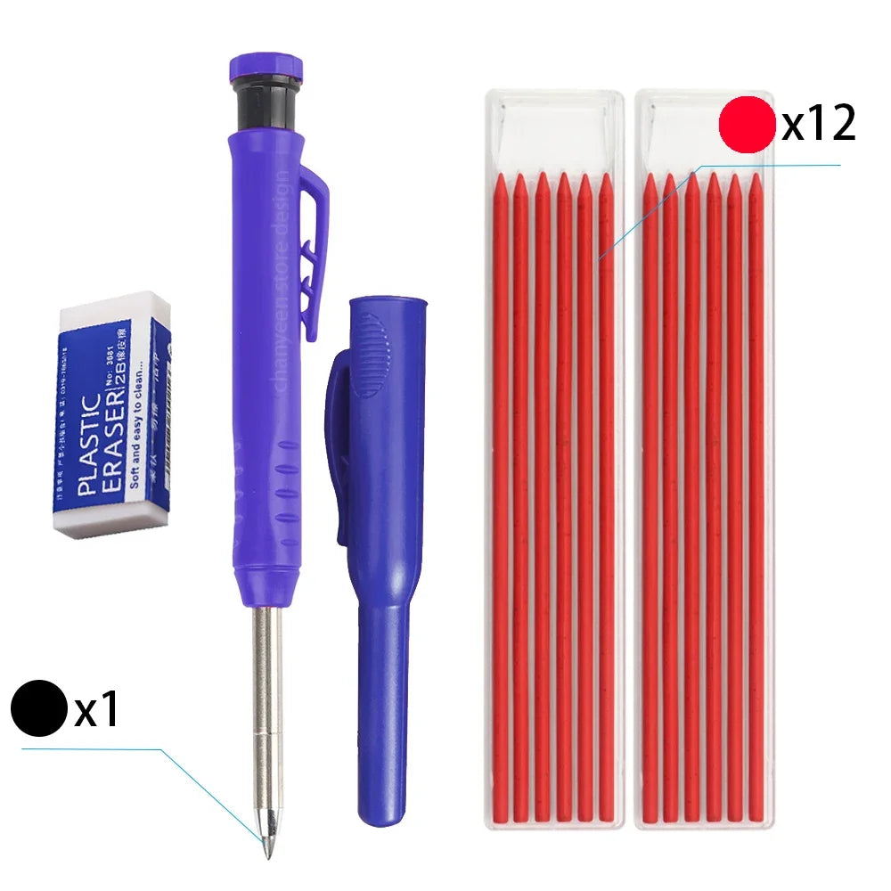 3-Color Carpenter Pencil Set with Sharpener & Refills - image 27