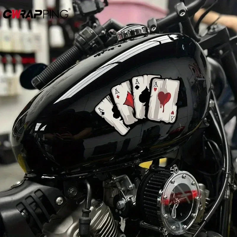 Poker Spade Motorcycle Decals for Fuel Tank and Motocross Bodywork