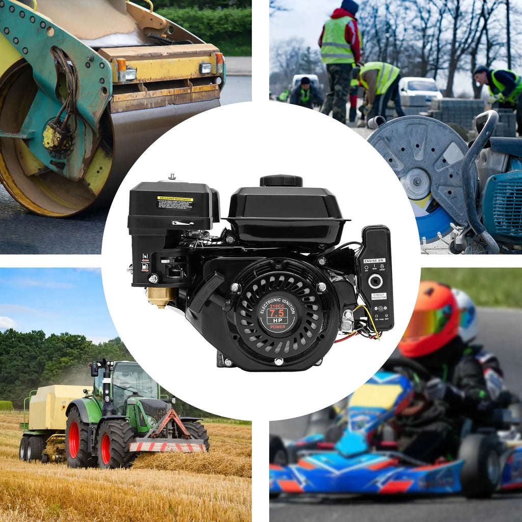 7.5HP 210cc 4-Stroke Gas Engine with Electric Start