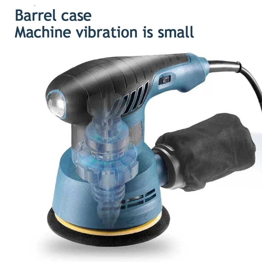 300W Powerful Electric Eccentric Sander 125mm 5 Inch 6 Speed Adjustment Wood Sanding Polisher Portable Car Polishing Machine Wit