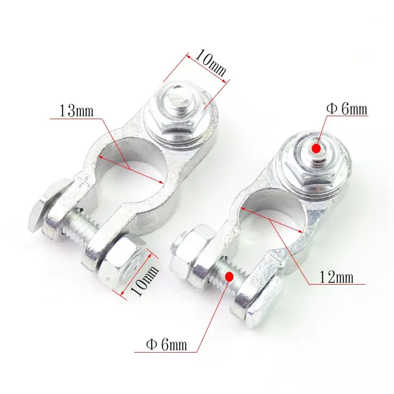 1 Pair Battery Terminal Clamp Zinc Alloy Positive & Negative Pole Auto Car Screw Connector Car Battery Terminal Clamp