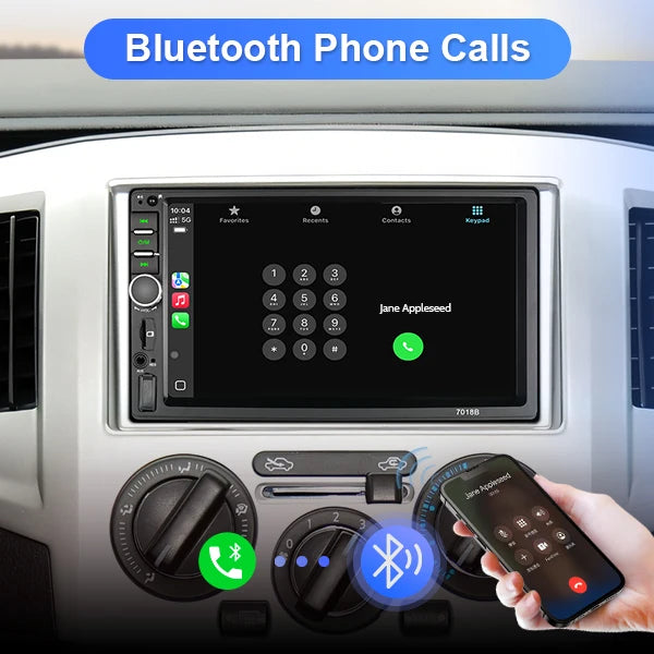 7-Inch Wireless CarPlay and Android Auto Car Stereo with Backup Camera Input
