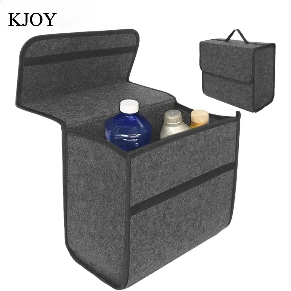 Foldable Felt Car Trunk Storage Box, Dark Gray