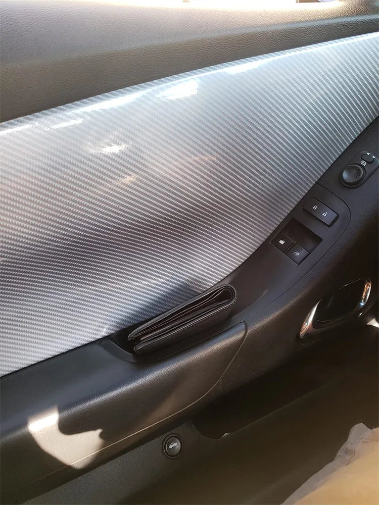 Silver 6D Carbon Fiber Vinyl Wrap Film - Self-Adhesive Car Styling - image 2