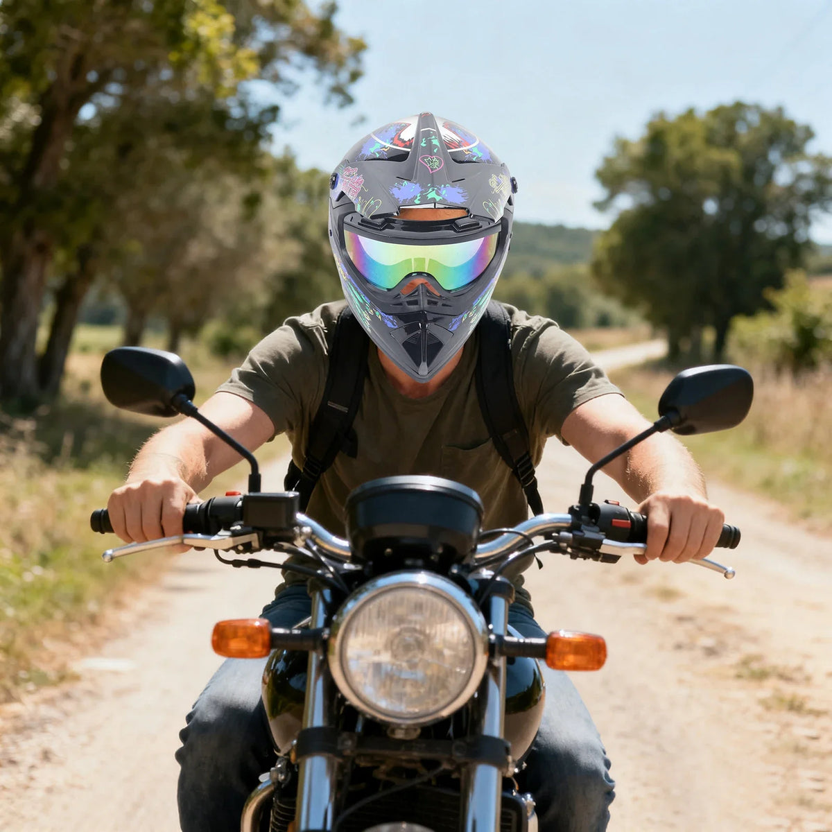 Full-Face Motocross Helmet Kit with Goggles, Size M - image 2