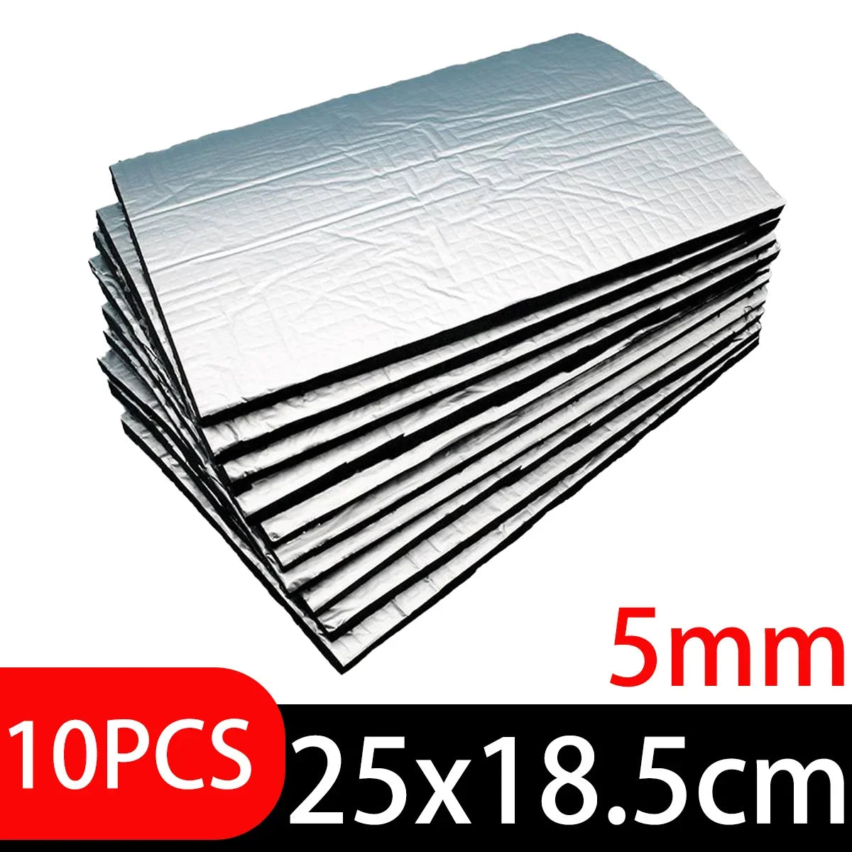 5mm soundproofing insulation cotton 10 pack, foil faced car door and trunk pads