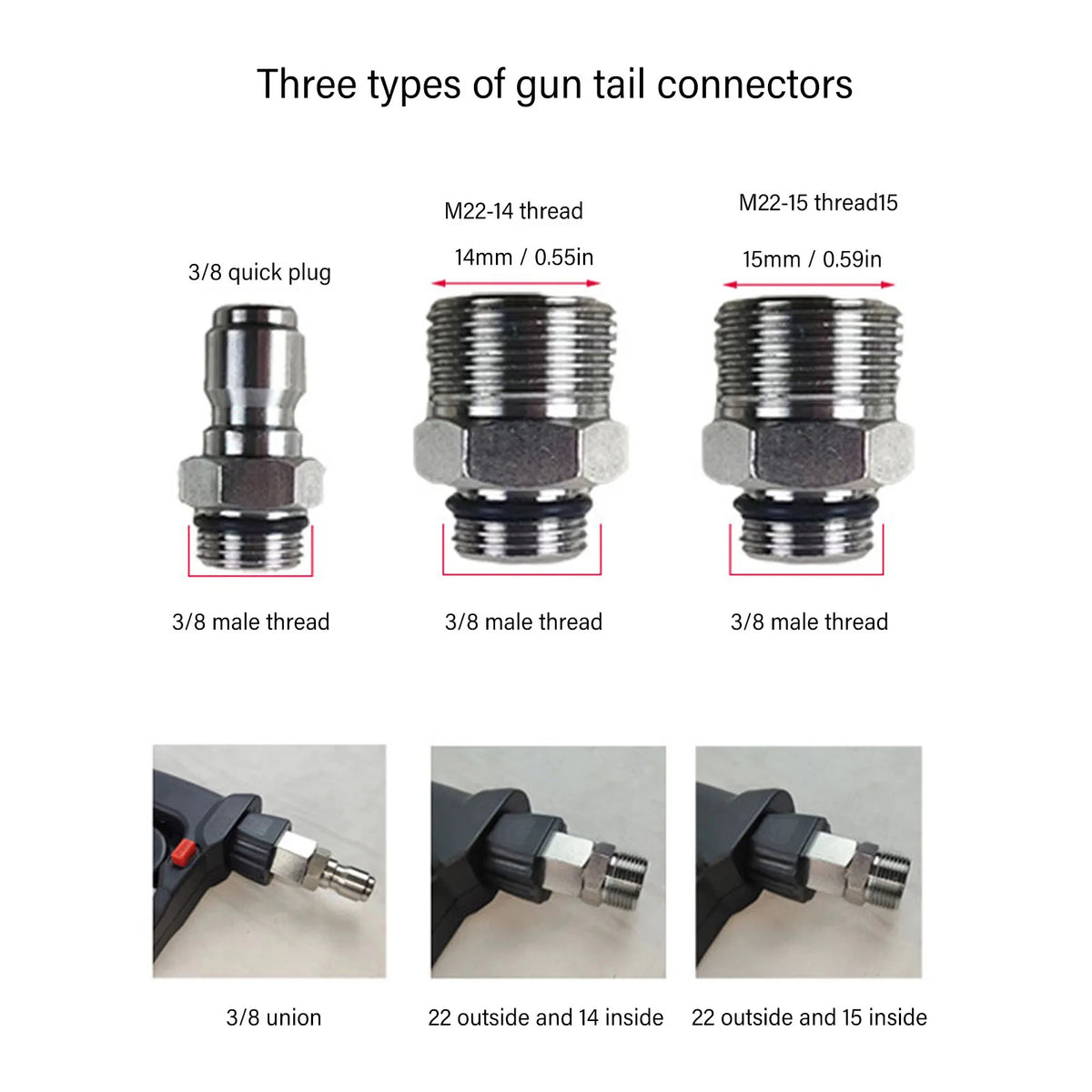 10.5 GPM Pressure Washer Gun Pressure Washer Gun 5800 PSI 10.5 GPM Powerful High Pressure Spray with M22-14 M22-15 3/8 Connector