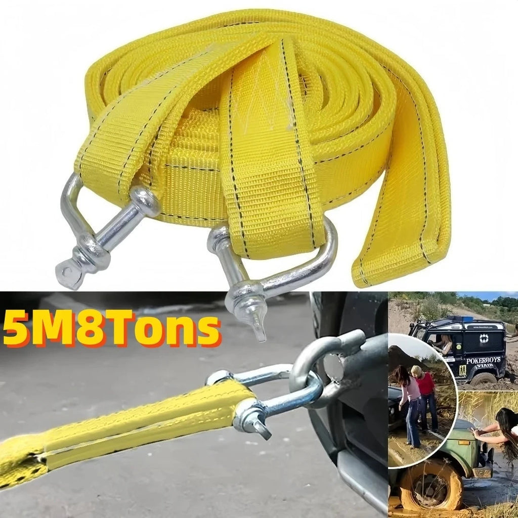 5m Double-Thick Tow Strap with Hook – 5 Ton Vehicle Recovery