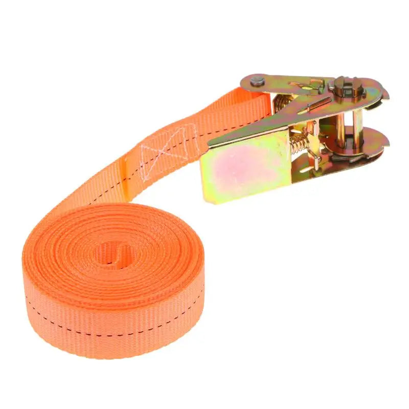 Heavy Duty Ratchet Tie Down Straps High Strength Orange Webbing with Metal Buckle