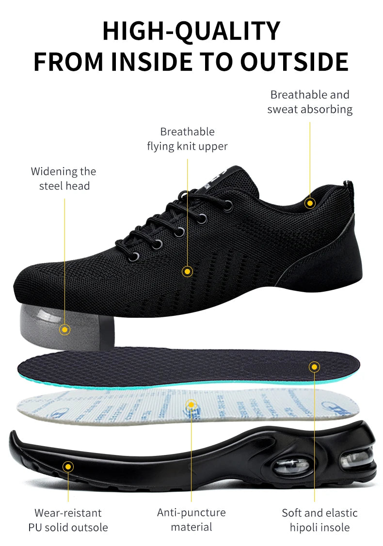 Men's Steel Toe Anti-Smash Work Sneakers & Tactical Boots - image 9