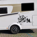 Compass Rose and Mountain Vinyl Decals for Car, Trailer and Wall