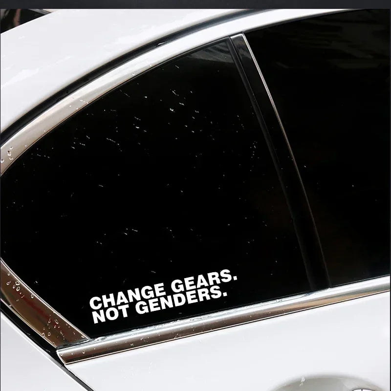 Change Gears Not Genders Vinyl Car Sticker, 15.7 x 2.8cm - view 2