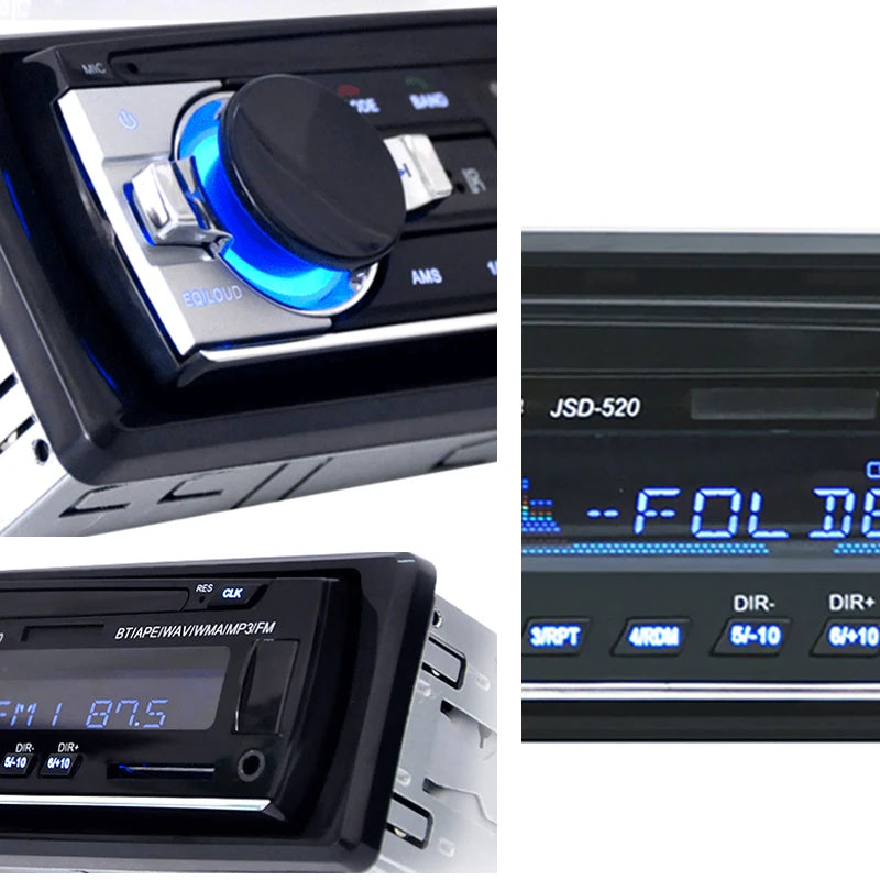 Car Radio 1 Din Stereo Player Digital Bluetooth MP3 Player FM Radio Stereo Audio Music USB With In Dash AUX Input